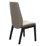 Mint High Back Dining Chair - Paloma Mushroom - Black Wood - D100 Armless