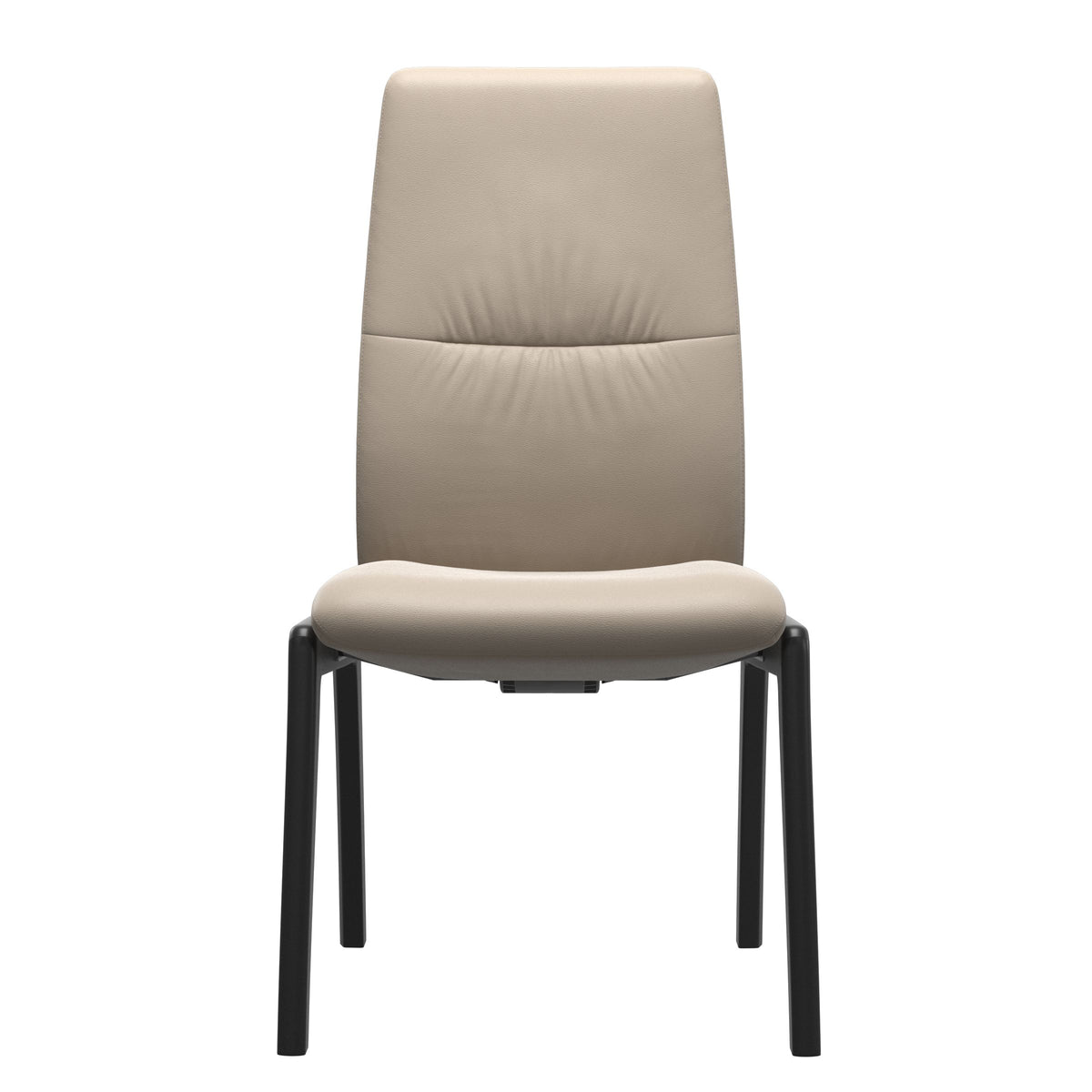 Mint High Back Dining Chair - Paloma Mushroom - Black Wood - D100 Armless