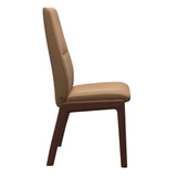 Mint High Back Dining Chair - Paloma Taupe - Walnut Wood - D100 Armless