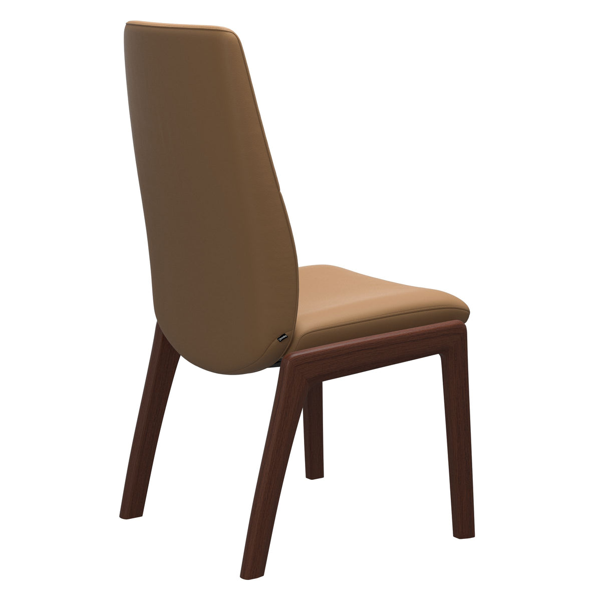 Mint High Back Dining Chair - Paloma Taupe - Walnut Wood - D100 Armless