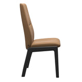 Mint High Back Dining Chair - Paloma Taupe - Black Wood - D100 Armless