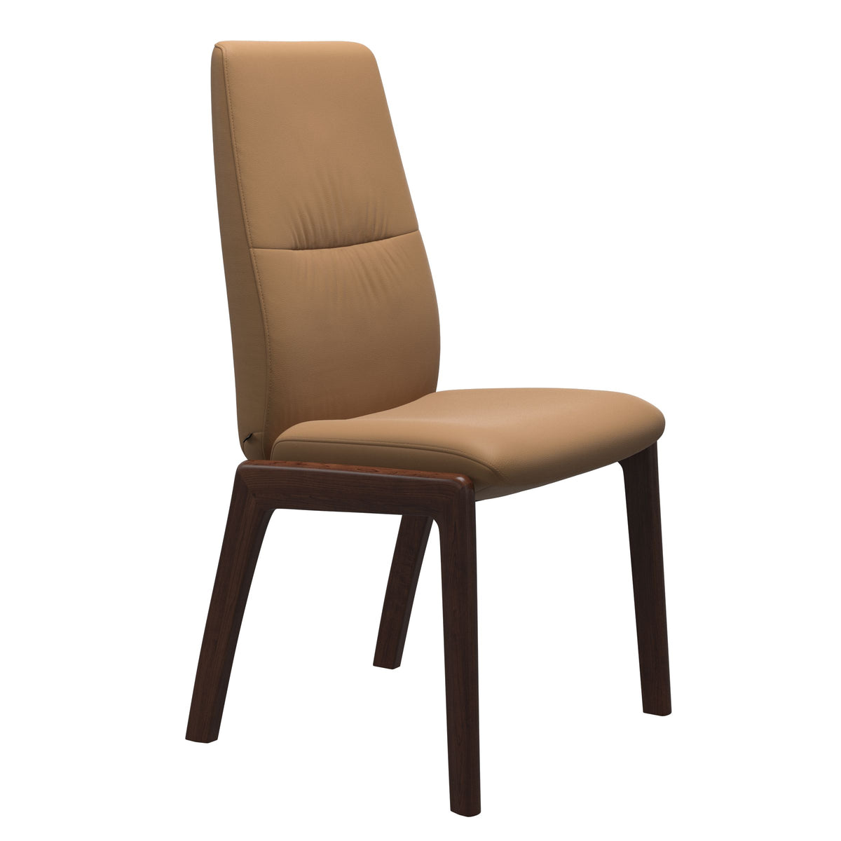 Mint High Back Dining Chair - Paloma Taupe - Brown Wood - D100 Armless