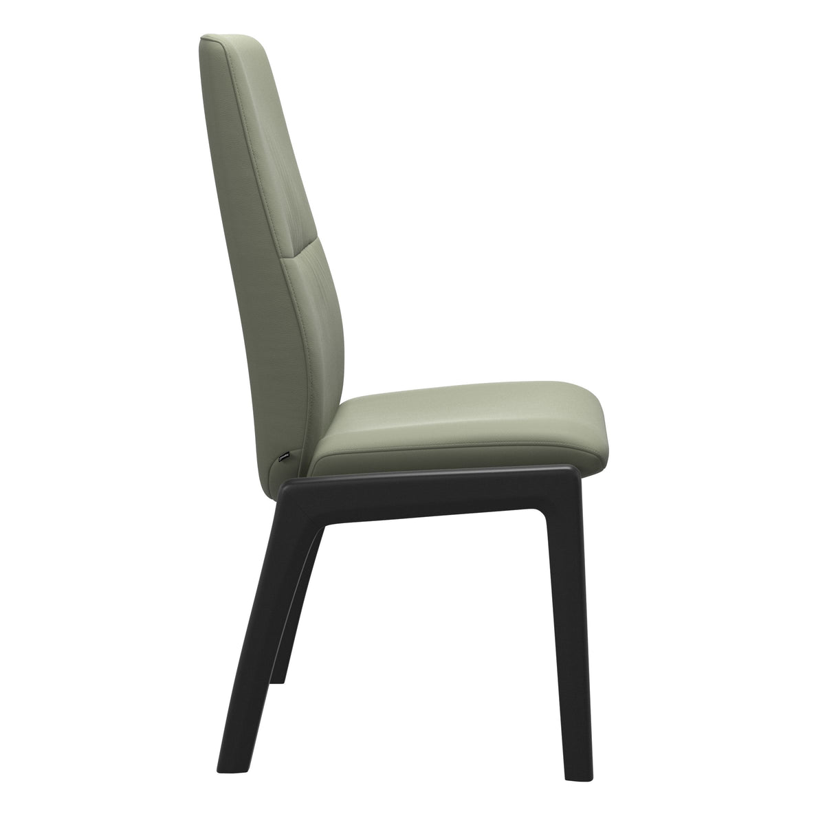 Mint High Back Dining Chair - Paloma Shadow Green - Black Wood - D100 Armless