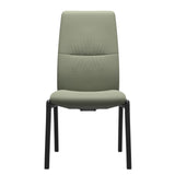 Mint High Back Dining Chair - Paloma Shadow Green - Black Wood - D100 Armless