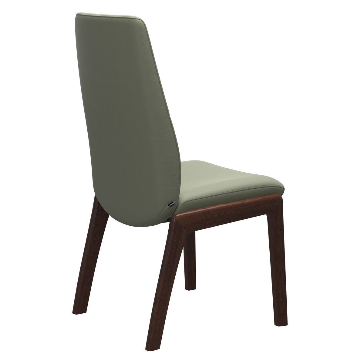 Mint High Back Dining Chair - Paloma Shadow Green - Brown Wood - D100 Armless