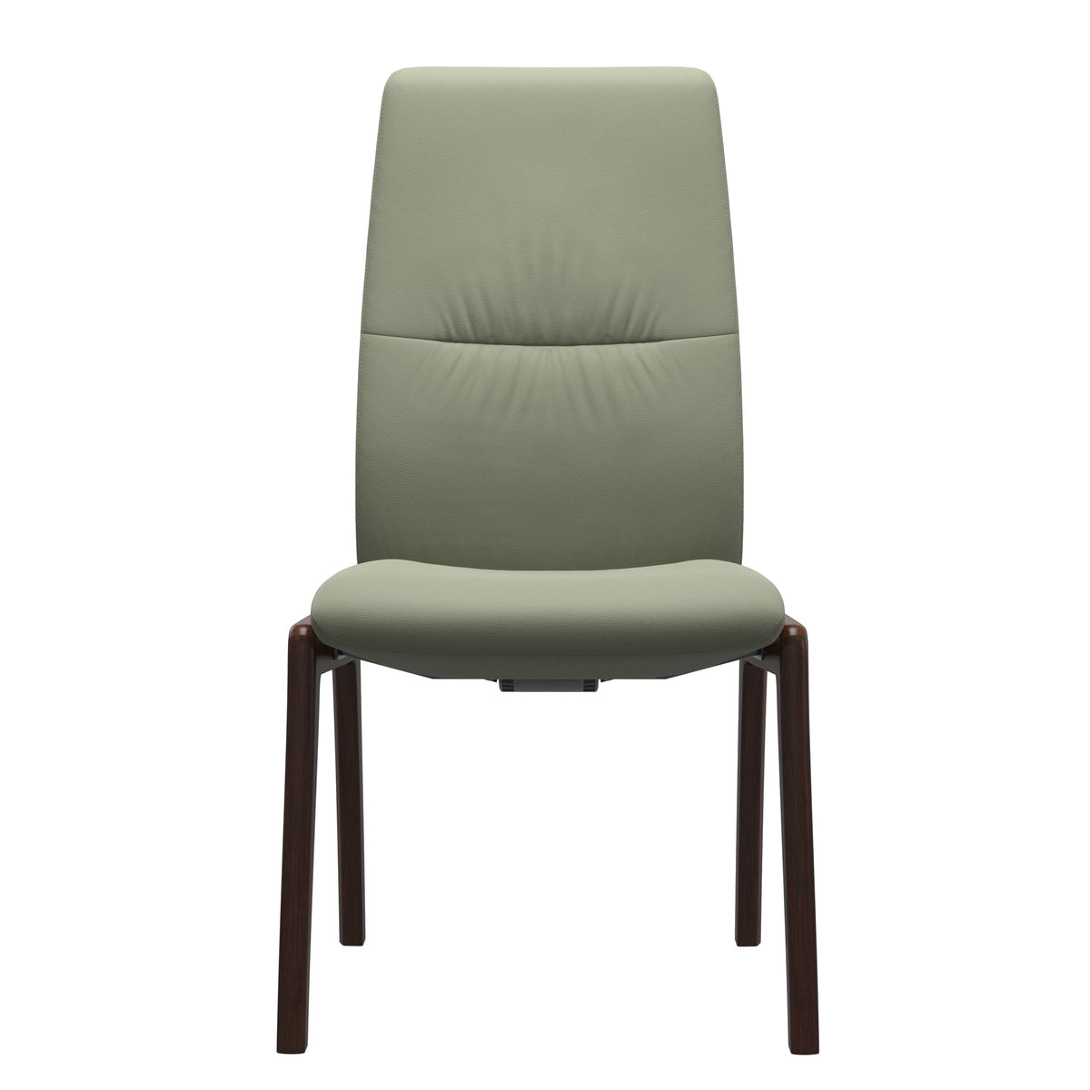 Mint High Back Dining Chair - Paloma Shadow Green - Brown Wood - D100 Armless