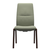 Mint High Back Dining Chair - Paloma Shadow Green - Brown Wood - D100 Armless