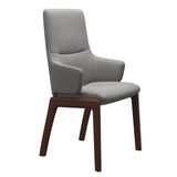 Mint High Back Dining Chair - Paloma Silver Grey - Walnut Wood - D100 Armchair