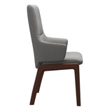 Mint High Back Dining Chair - Paloma Silver Grey - Walnut Wood - D100 Armchair