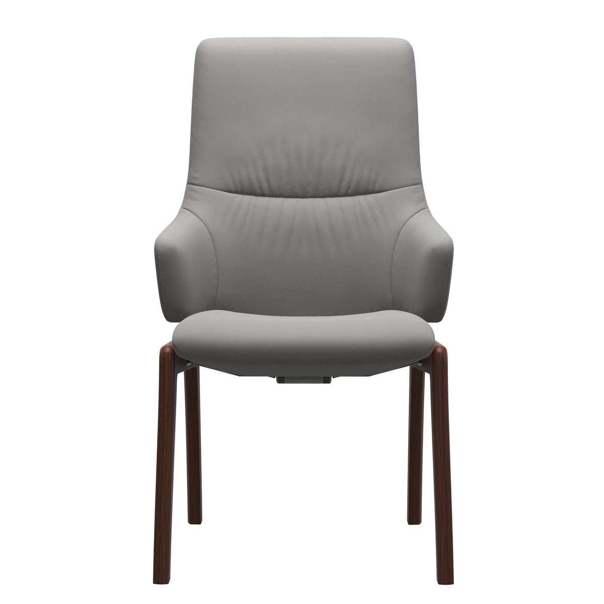 Mint High Back Dining Chair - Paloma Silver Grey - Walnut Wood - D100 Armchair