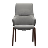 Mint High Back Dining Chair - Paloma Silver Grey - Walnut Wood - D100 Armchair