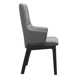 Mint High Back Dining Chair - Paloma Silver Grey - Black Wood - D100 Armchair
