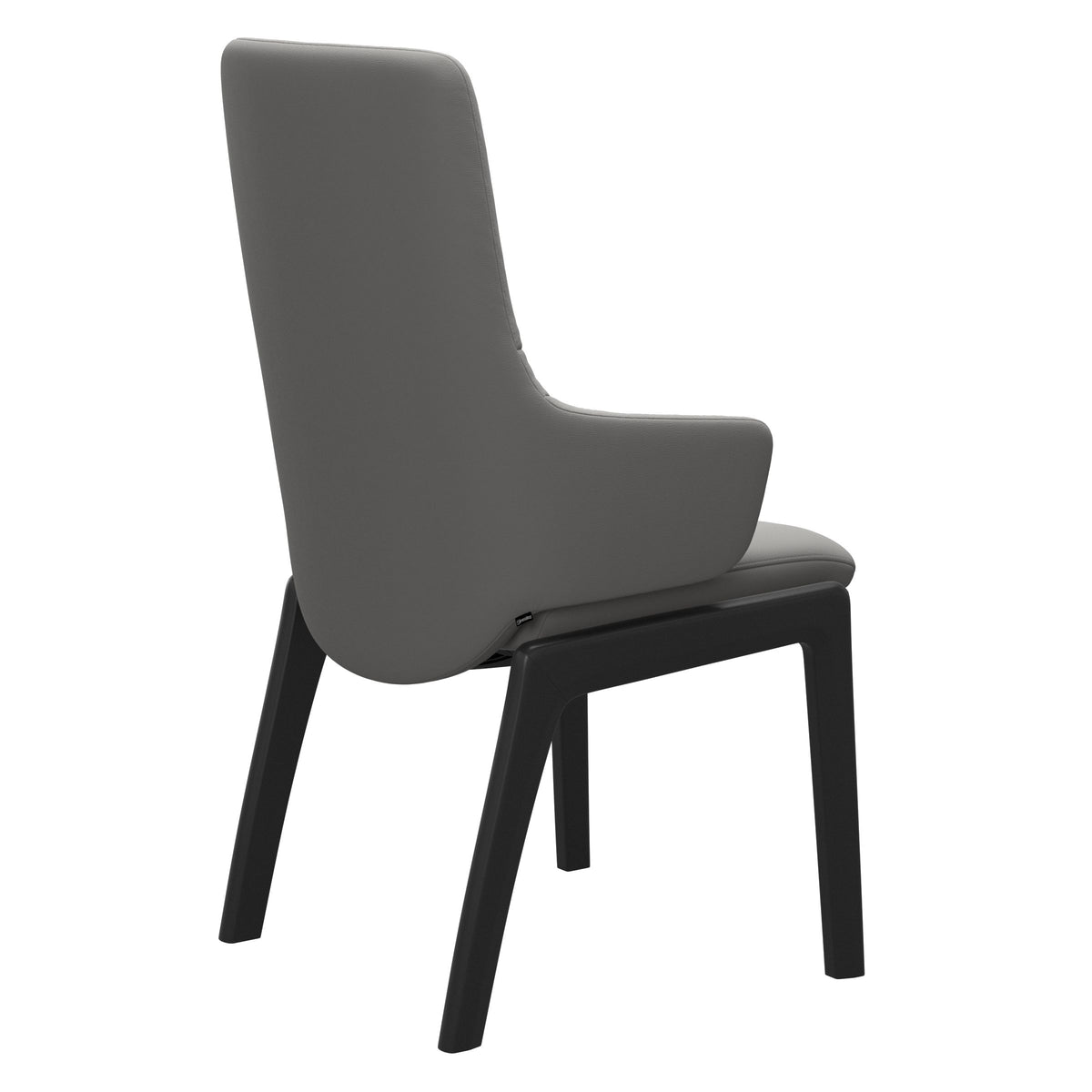 Mint High Back Dining Chair - Paloma Silver Grey - Black Wood - D100 Armchair