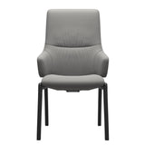 Mint High Back Dining Chair - Paloma Silver Grey - Black Wood - D100 Armchair