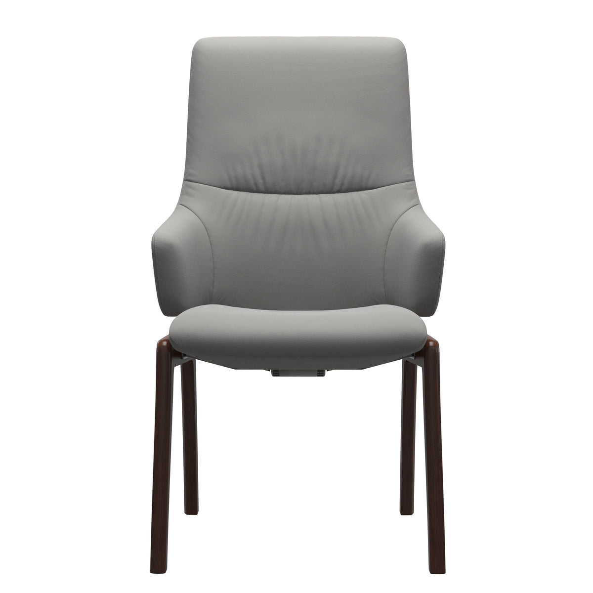 Mint High Back Dining Chair - Paloma Silver Grey - Brown Wood - D100 Armchair