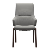 Mint High Back Dining Chair - Paloma Silver Grey - Brown Wood - D100 Armchair