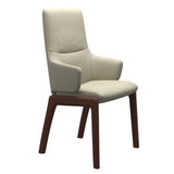 Mint High Back Dining Chair - Paloma Light Grey - Walnut Wood - D100 Armchair
