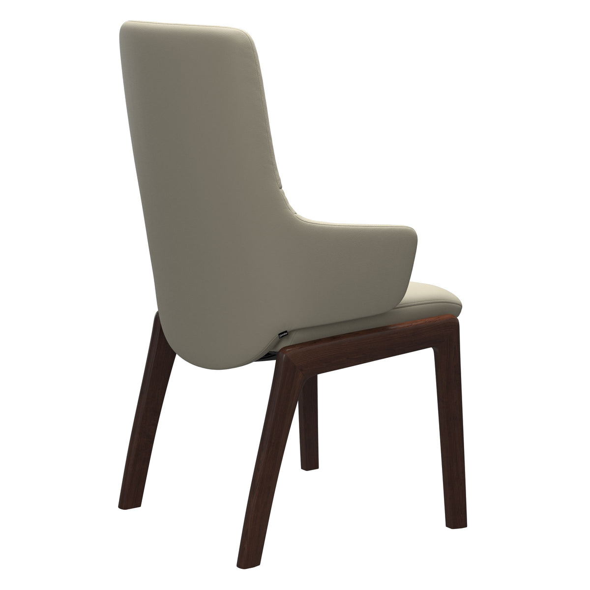 Mint High Back Dining Chair - Paloma Light Grey - Brown Wood - D100 Armchair