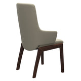 Mint High Back Dining Chair - Paloma Light Grey - Brown Wood - D100 Armchair