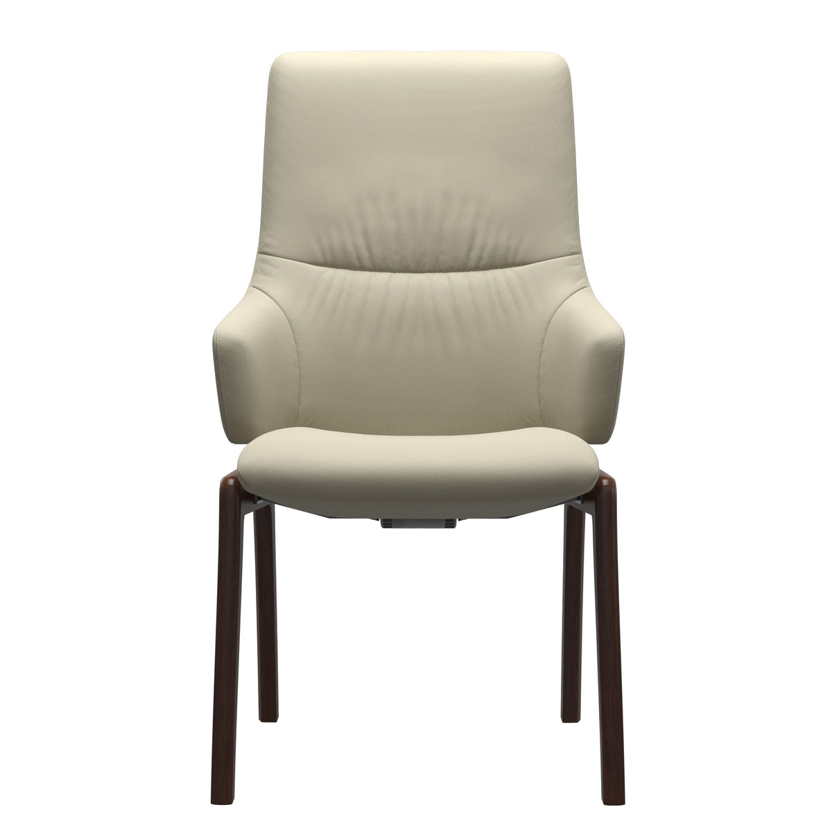 Mint High Back Dining Chair - Paloma Light Grey - Brown Wood - D100 Armchair