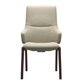 Mint High Back Dining Chair - Paloma Light Grey - Brown Wood - D100 Armchair