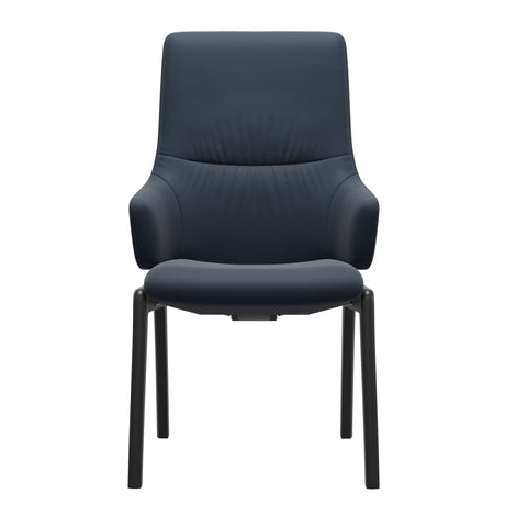 Mint High Back Dining Chair - Paloma Oxford Blue - Black Wood - D100 Armchair