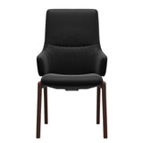 Mint High Back Dining Chair - Paloma Black - Walnut Wood - D100 Armchair