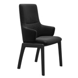Mint High Back Dining Chair - Paloma Black - Black Wood - D100 Armchair