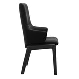 Mint High Back Dining Chair - Paloma Black - Black Wood - D100 Armchair