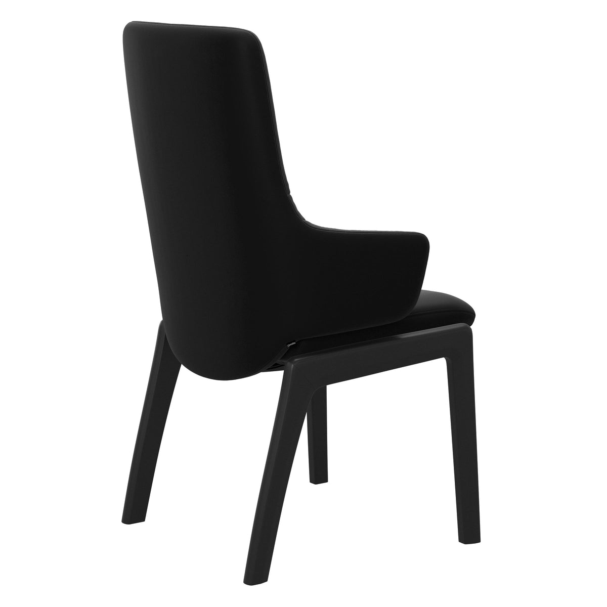 Mint High Back Dining Chair - Paloma Black - Black Wood - D100 Armchair
