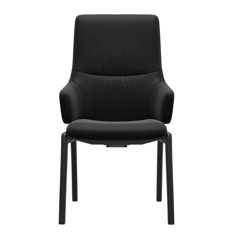 Mint High Back Dining Chair - Paloma Black - Black Wood - D100 Armchair