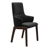 Mint High Back Dining Chair - Paloma Black - Brown Wood - D100 Armchair