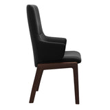 Mint High Back Dining Chair - Paloma Black - Brown Wood - D100 Armchair