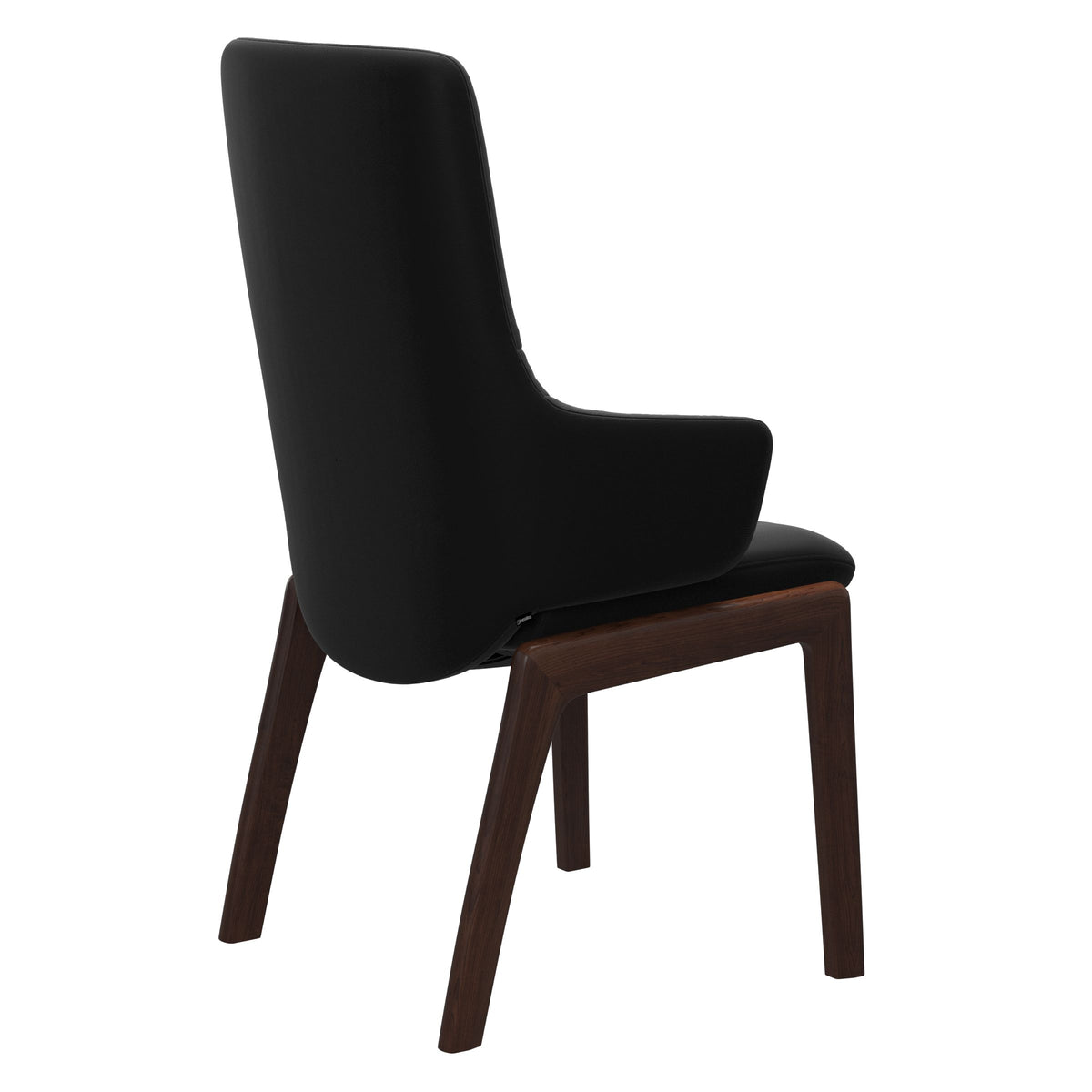 Mint High Back Dining Chair - Paloma Black - Brown Wood - D100 Armchair