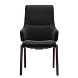 Mint High Back Dining Chair - Paloma Black - Brown Wood - D100 Armchair
