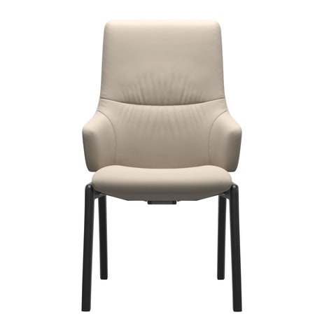 Mint High Back Dining Chair - Paloma Fog - Black Wood - D100 Armchair