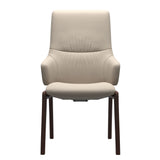 Mint High Back Dining Chair - Paloma Fog - Brown Wood - D100 Armchair
