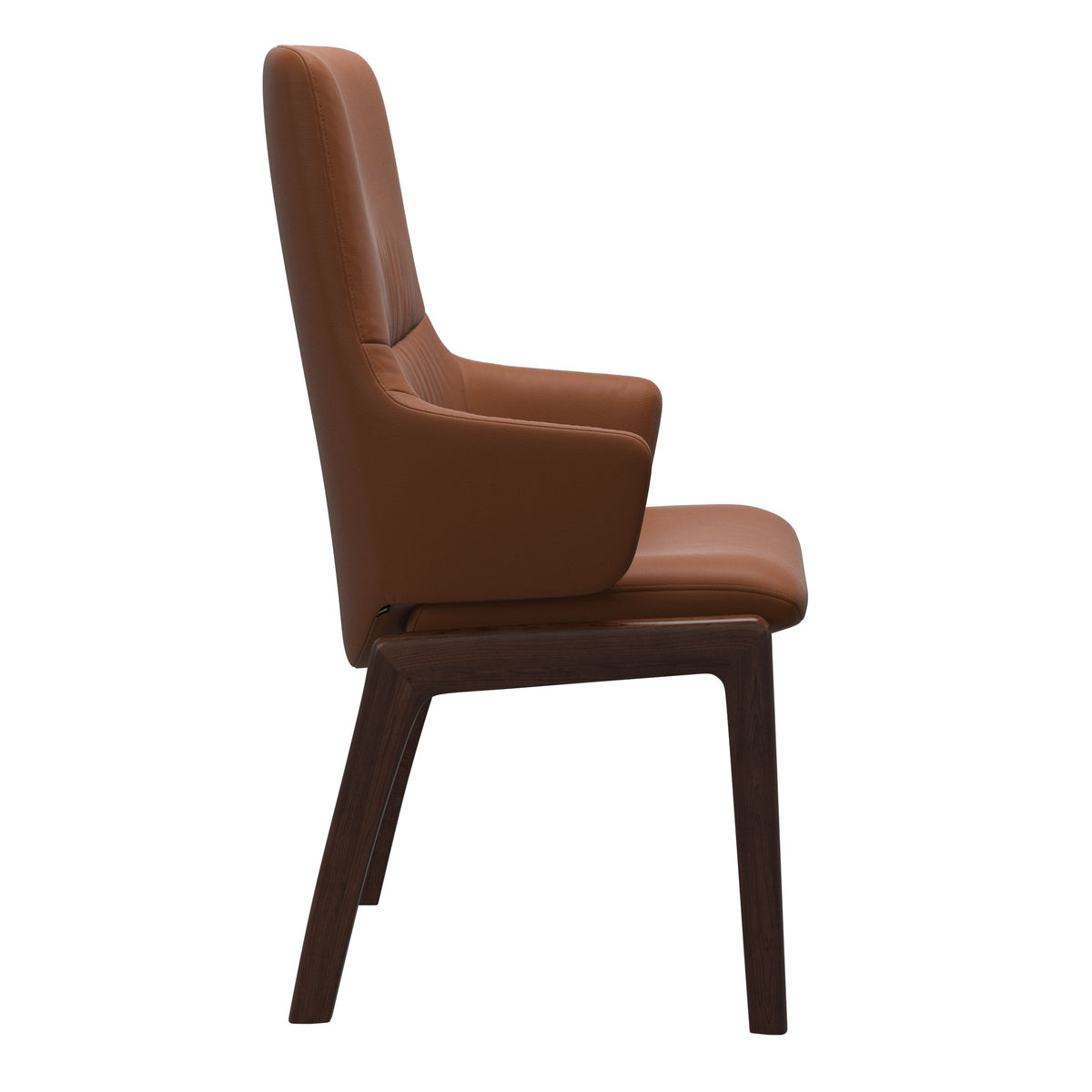 Mint High Back Dining Chair - Paloma New Cognac - Brown Wood - D100 Armchair