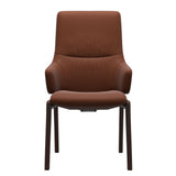 Mint High Back Dining Chair - Paloma Copper - Brown Wood - D100 Armchair