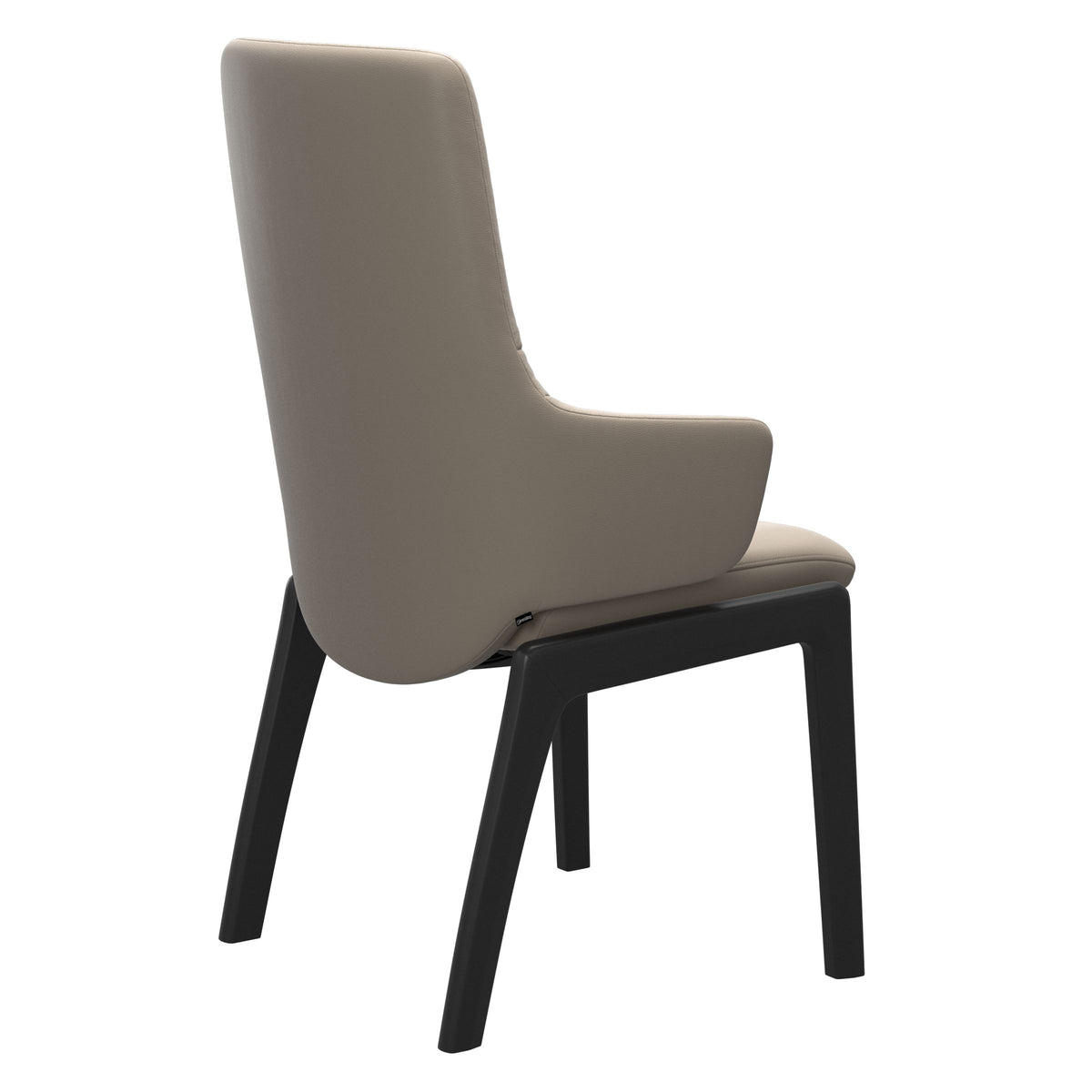 Mint High Back Dining Chair - Paloma Mushroom - Black Wood - D100 Armchair
