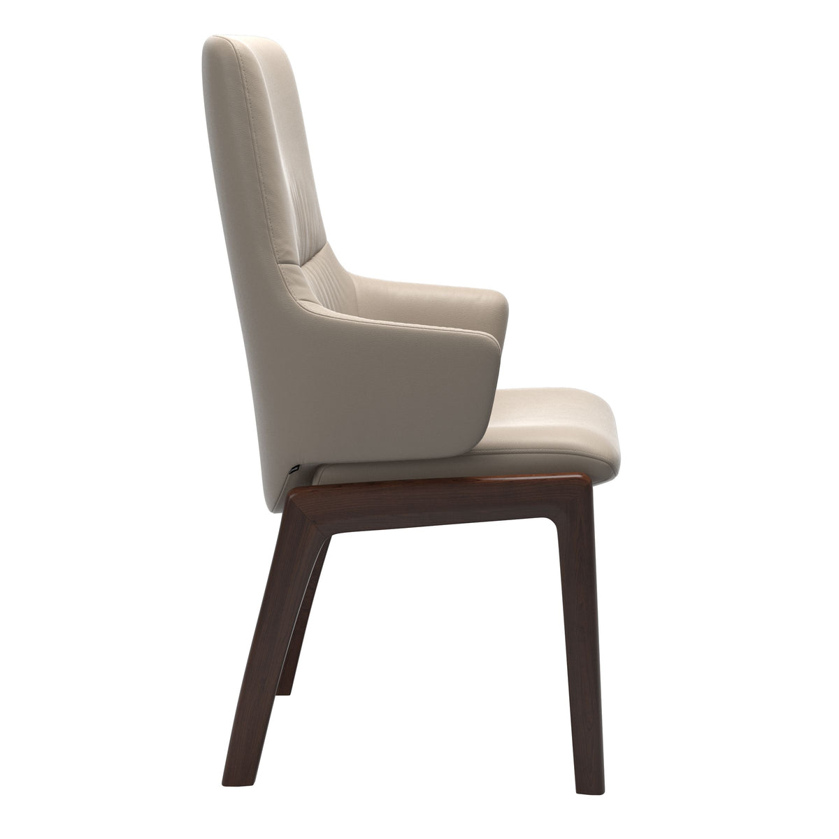 Mint High Back Dining Chair - Paloma Mushroom - Brown Wood - D100 Armchair