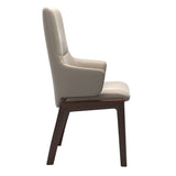 Mint High Back Dining Chair - Paloma Mushroom - Brown Wood - D100 Armchair