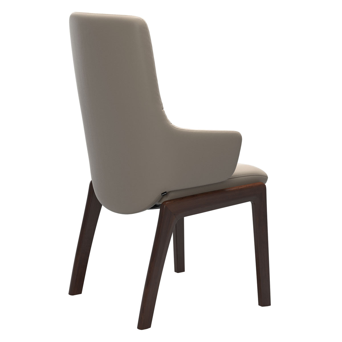 Mint High Back Dining Chair - Paloma Mushroom - Brown Wood - D100 Armchair