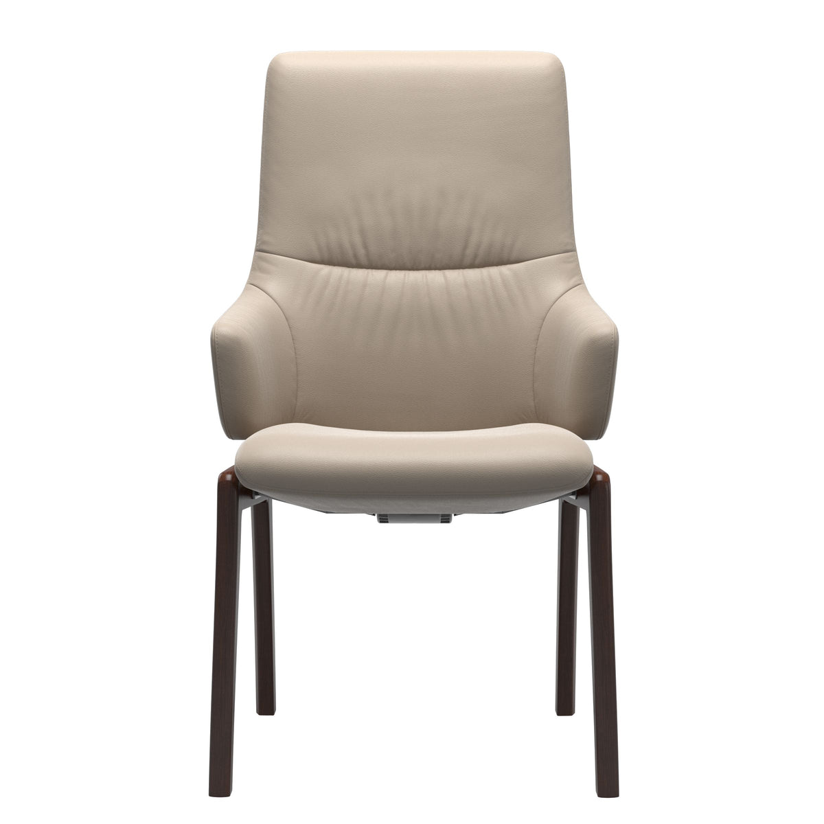 Mint High Back Dining Chair - Paloma Mushroom - Brown Wood - D100 Armchair