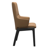 Mint High Back Dining Chair - Paloma Taupe - Black Wood - D100 Armchair