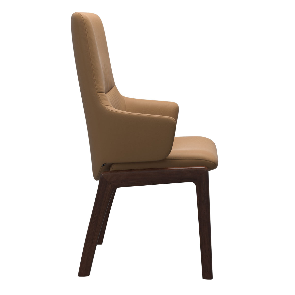 Mint High Back Dining Chair - Paloma Taupe - Brown Wood - D100 Armchair