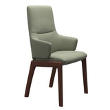 Mint High Back Dining Chair - Paloma Shadow Green - Walnut Wood - D100 Armchair