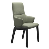 Mint High Back Dining Chair - Paloma Shadow Green - Black Wood - D100 Armchair