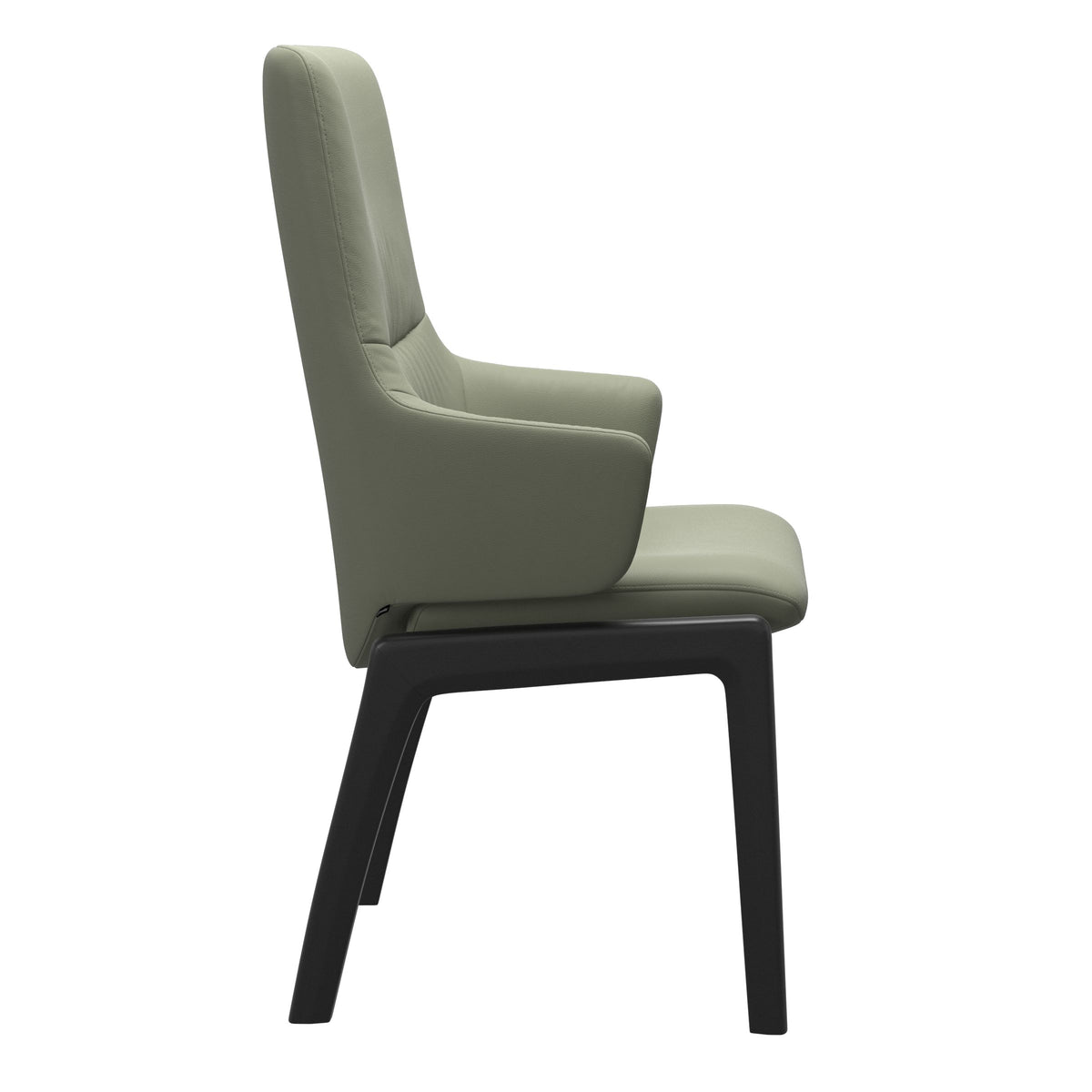 Mint High Back Dining Chair - Paloma Shadow Green - Black Wood - D100 Armchair