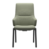 Mint High Back Dining Chair - Paloma Shadow Green - Black Wood - D100 Armchair
